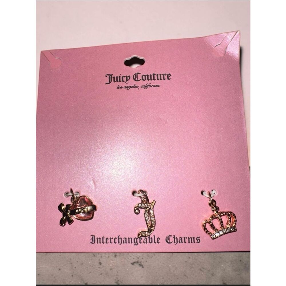 Juicy Couture Pink and Gold Interchangeable Charm Trio